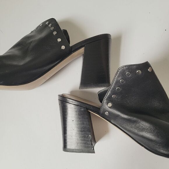 Marc Fisher Dalilah Slip On Peep Toe Mule Heels Size 9 in Black - Picture 7 of 7